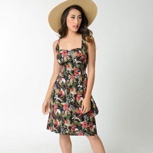 🌺 Collectif - Tropical Sarong Dress - XXS - Hibiscus Print 🌺